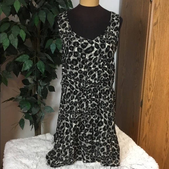 METAPHOR XL animal print sleeves scoop neck dress - Picture 1 of 14